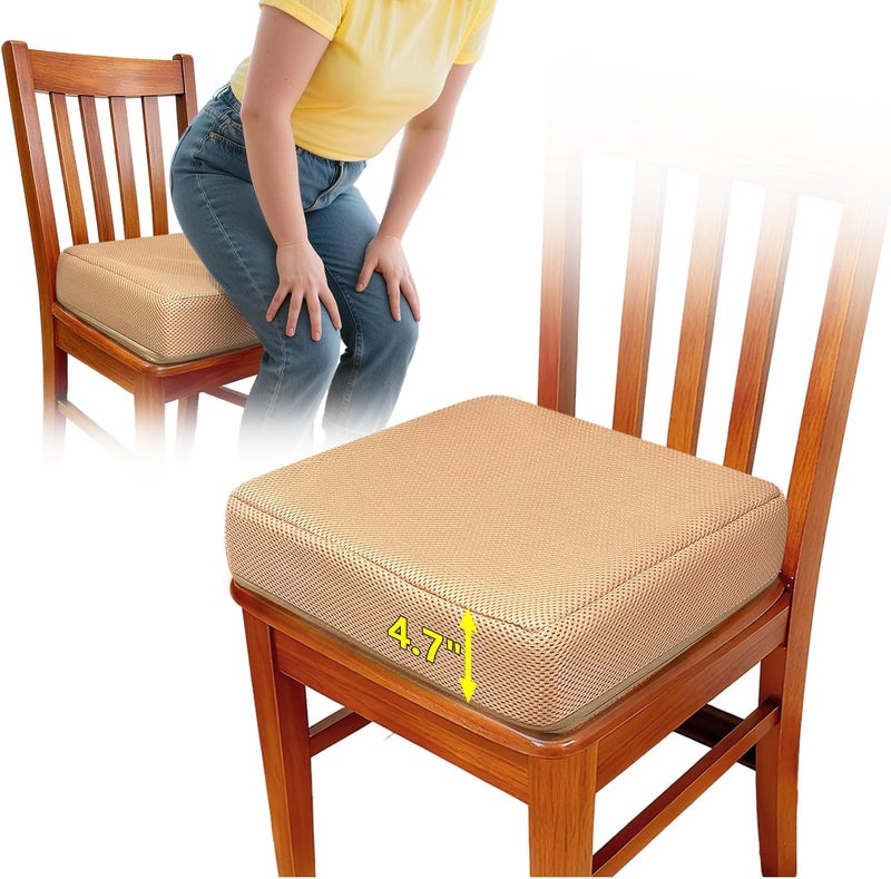 ECISZ Extra Thick Chair Cushion, Adult Booster Seat Cushion, Easy Rise for Elderly, Office Chair Booster Seat Elevation Pillow Extra Firm Riser Supportive Lift Cushion with Carry Handle - Image 1
